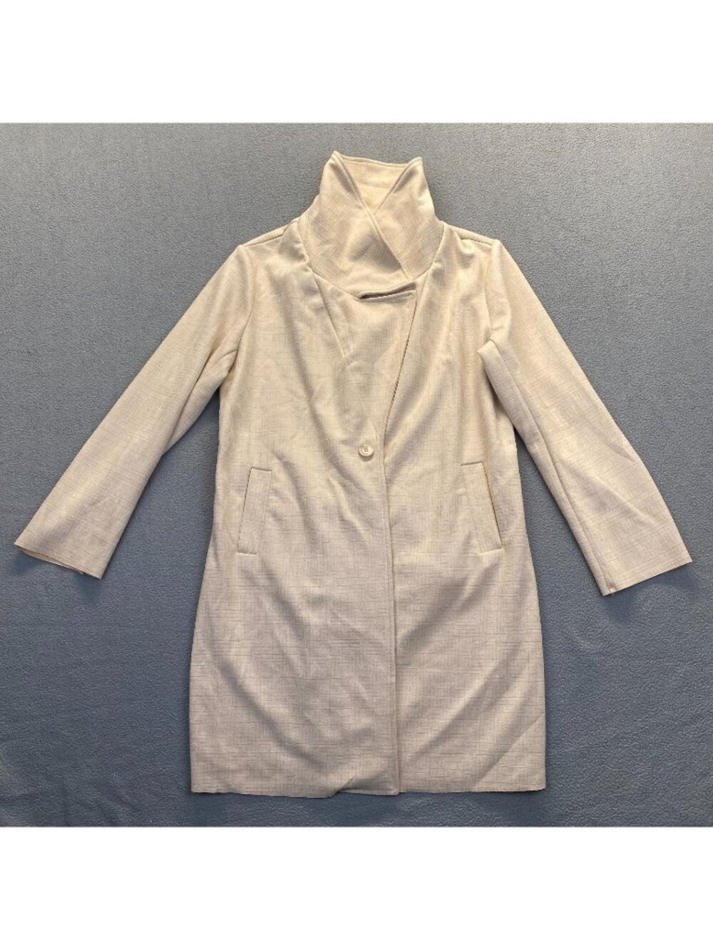 Solitaire Cream Color Patterned Womens Coat Size XL,Pockets,Soft,Comfort,Outdoor